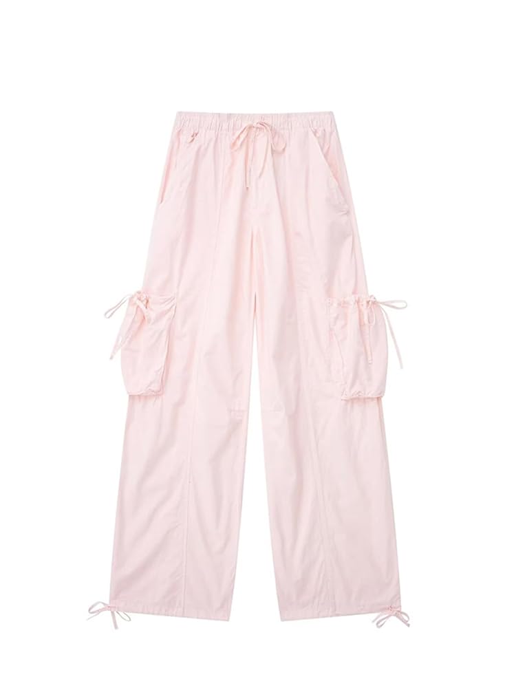 Amazon.com: Women's Pink Pants Elastic Waist Straight Leg